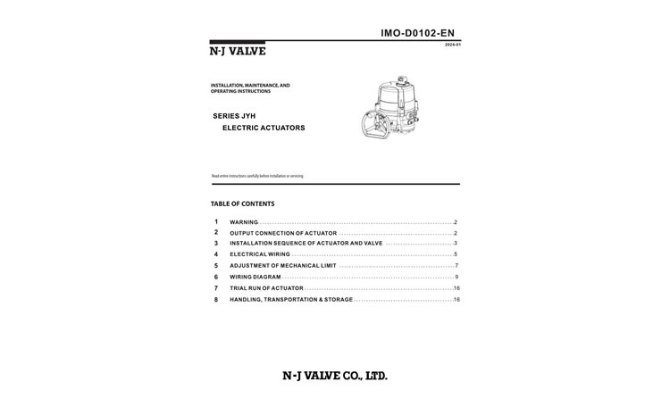 JYH Series electric actuators-IMO-E0102